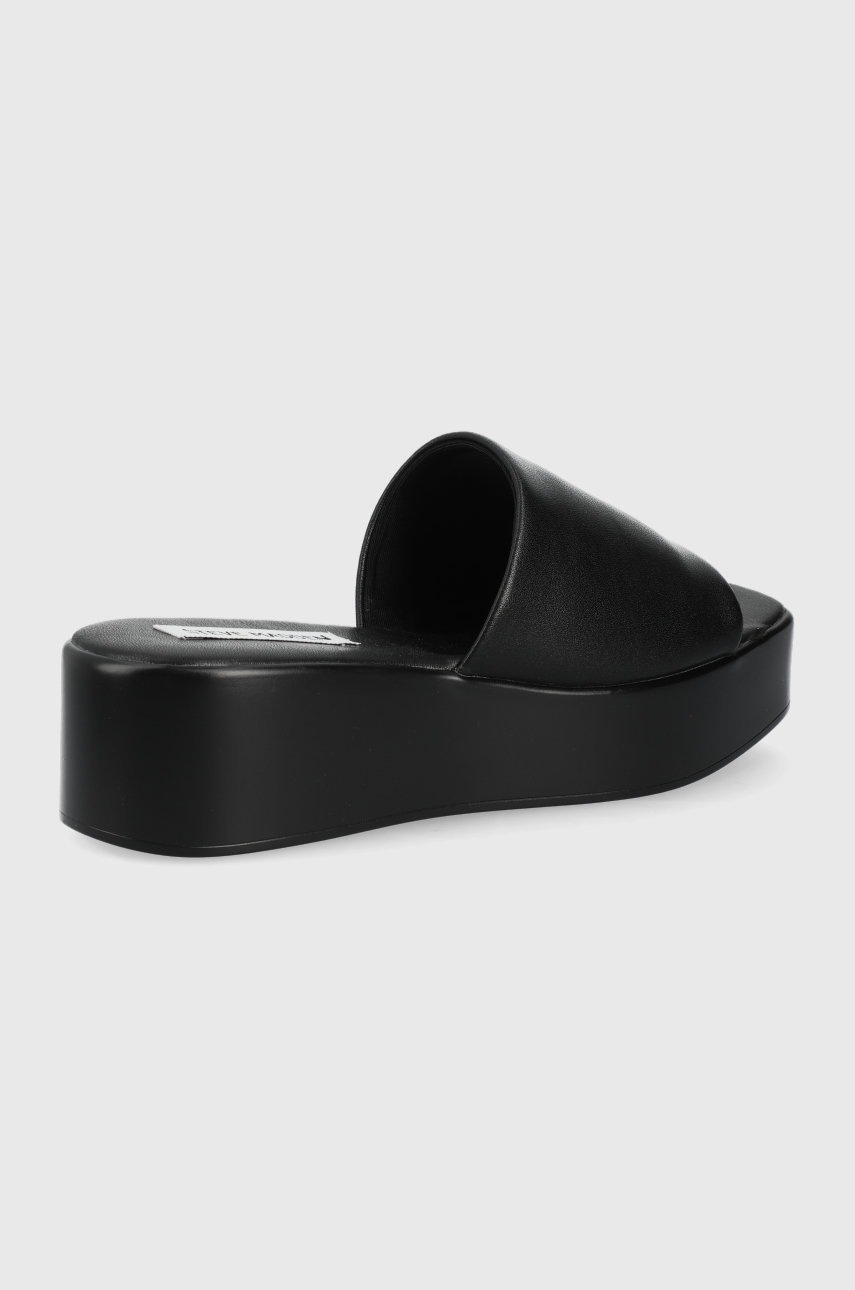 

Кожаные шлепанцы Steve Madden Blurr женские цвет чёрный на платформе