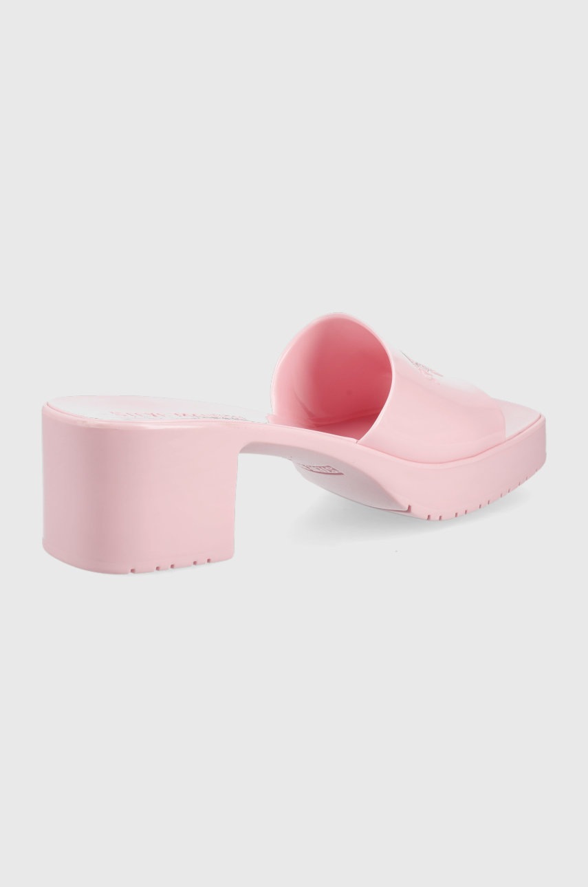 

Шльопанці Steve Madden Halston жіночі колір рожевий каблук блок