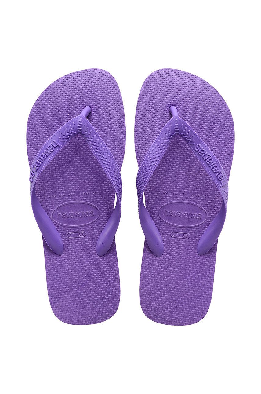 Havaianas slapi Top femei, culoarea violet, cu toc plat answear.ro Papuci şi sandale