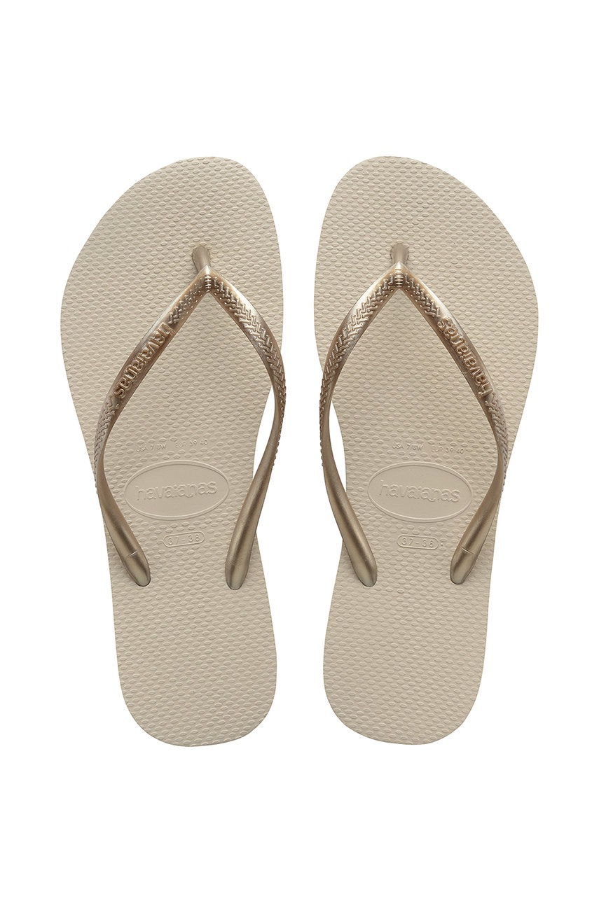 

В'єтнамки Havaianas Slim жіночі колір бежевий на плоскому ходу