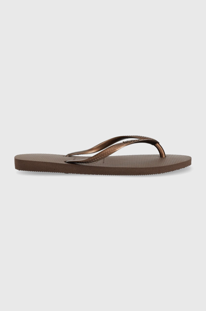 

Джапанки Havaianas Slim в кафяво с равна подметка, Кафяв