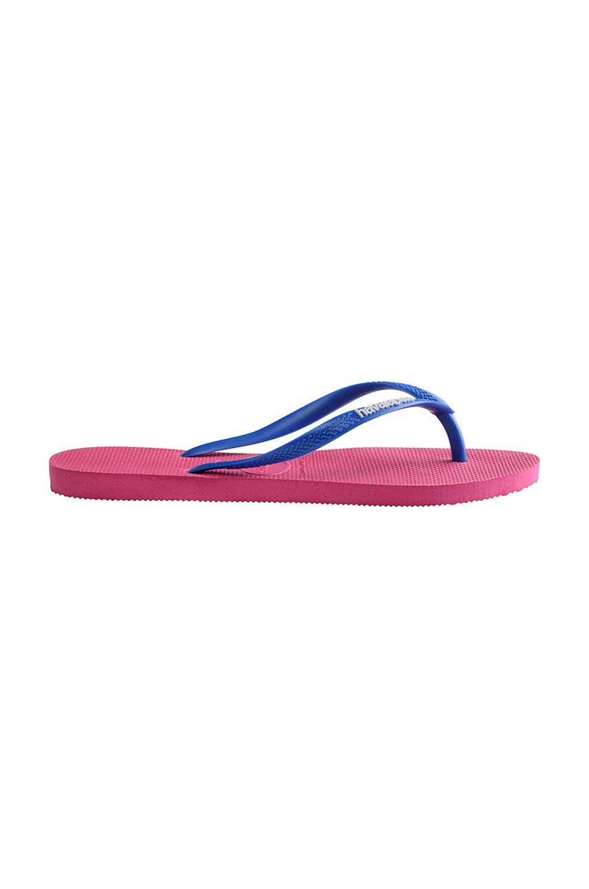 

Вьетнамки Havaianas Slim Logo женские цвет красный на плоском ходу