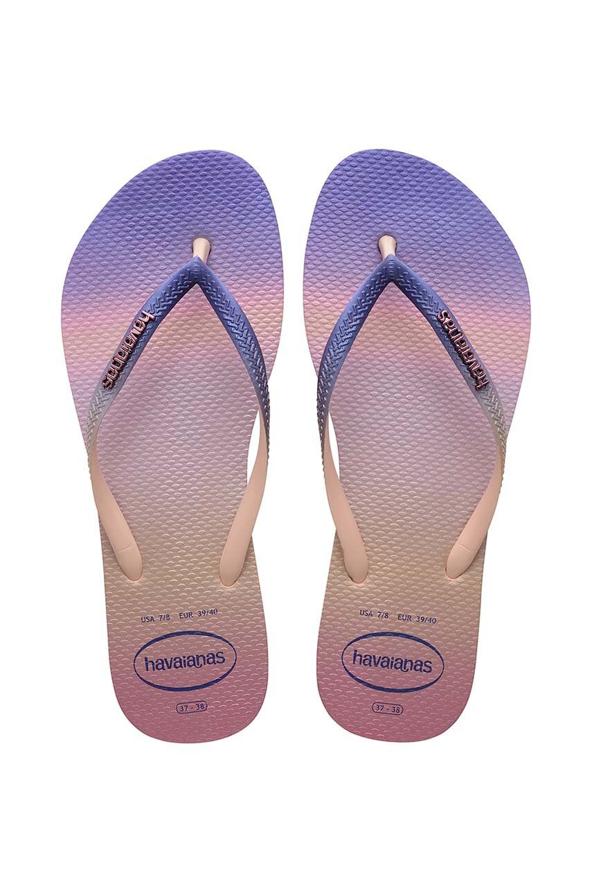 Havaianas Slapi Slim Gradient Sunset Femei, Cu Toc Plat