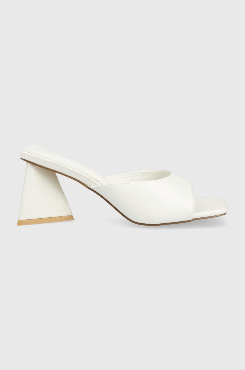 Truffle Collection papuci Limasol femei, culoarea alb, cu toc drept alb imagine noua 2022