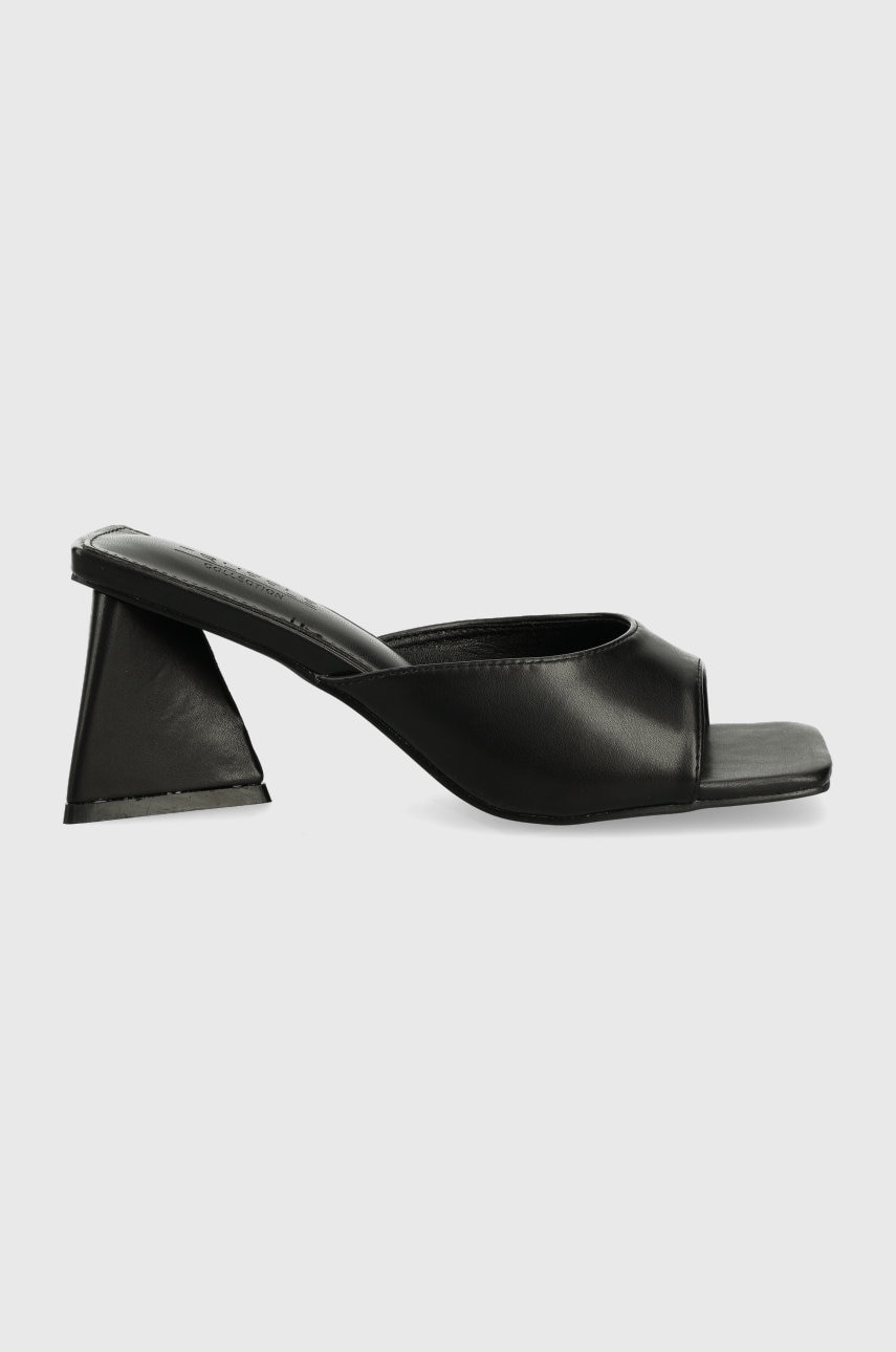 Truffle collection papuci limasol femei, culoarea negru, cu toc drept