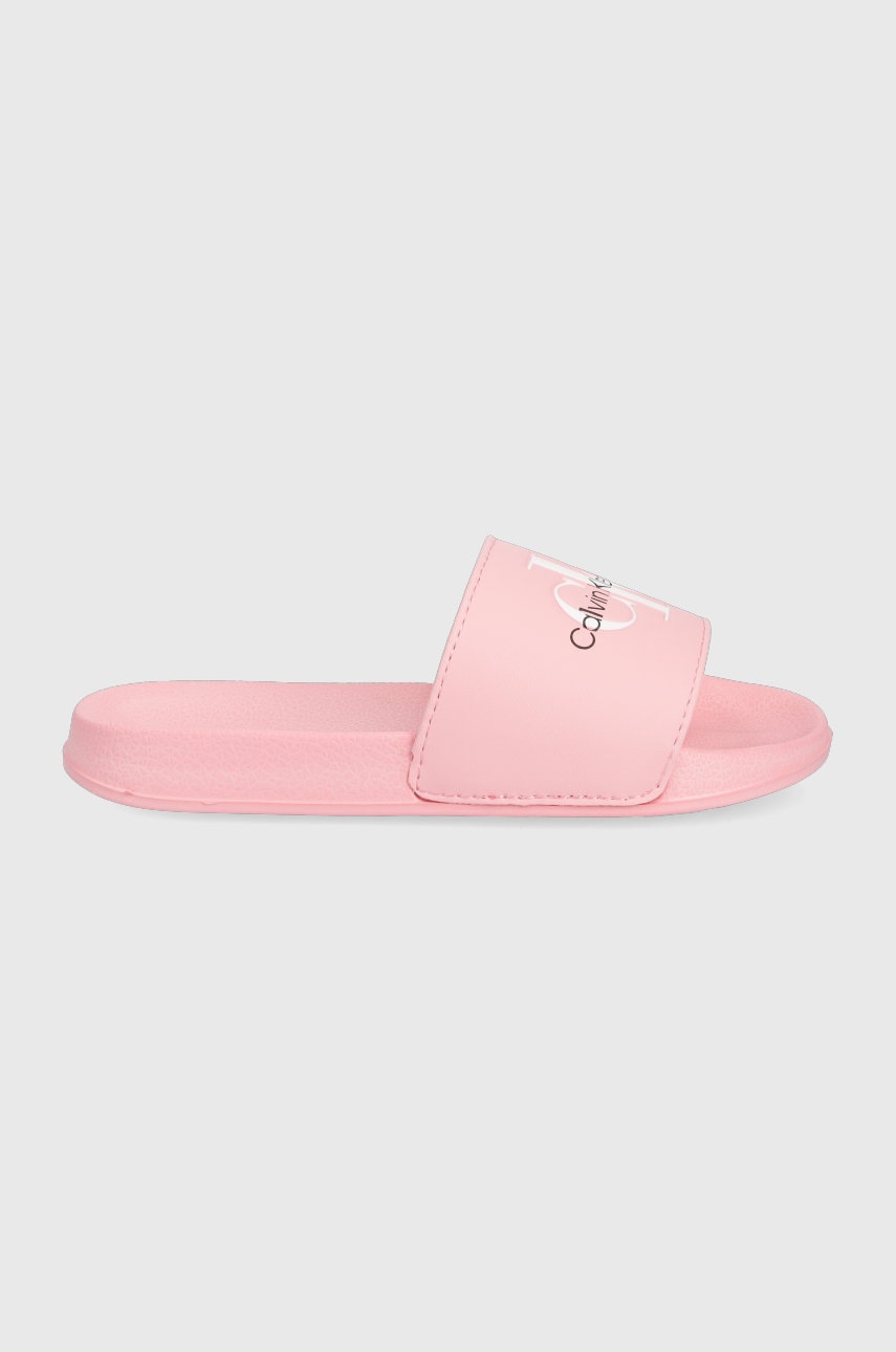 

Детски чехли Calvin Klein Jeans в розово, Розов