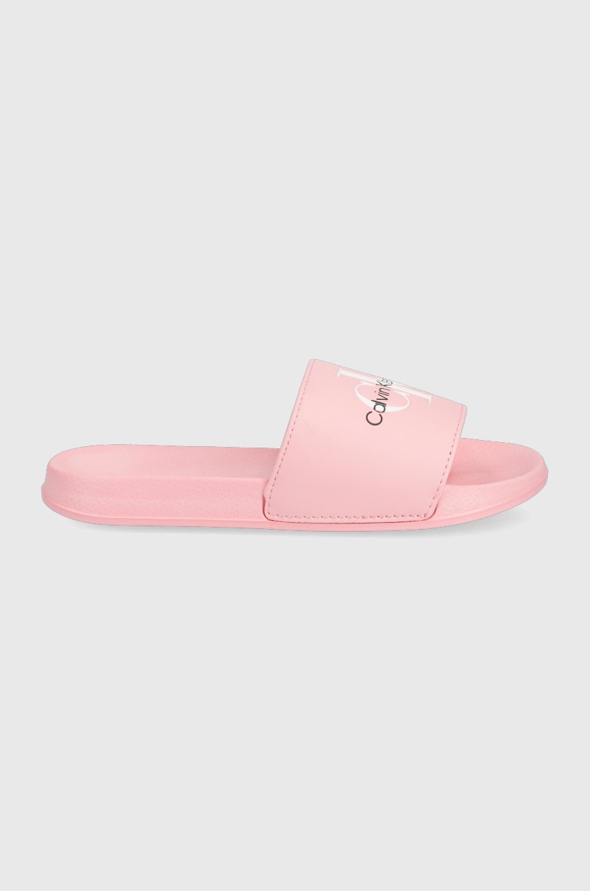 

Детски чехли Calvin Klein Jeans в розово, Розов