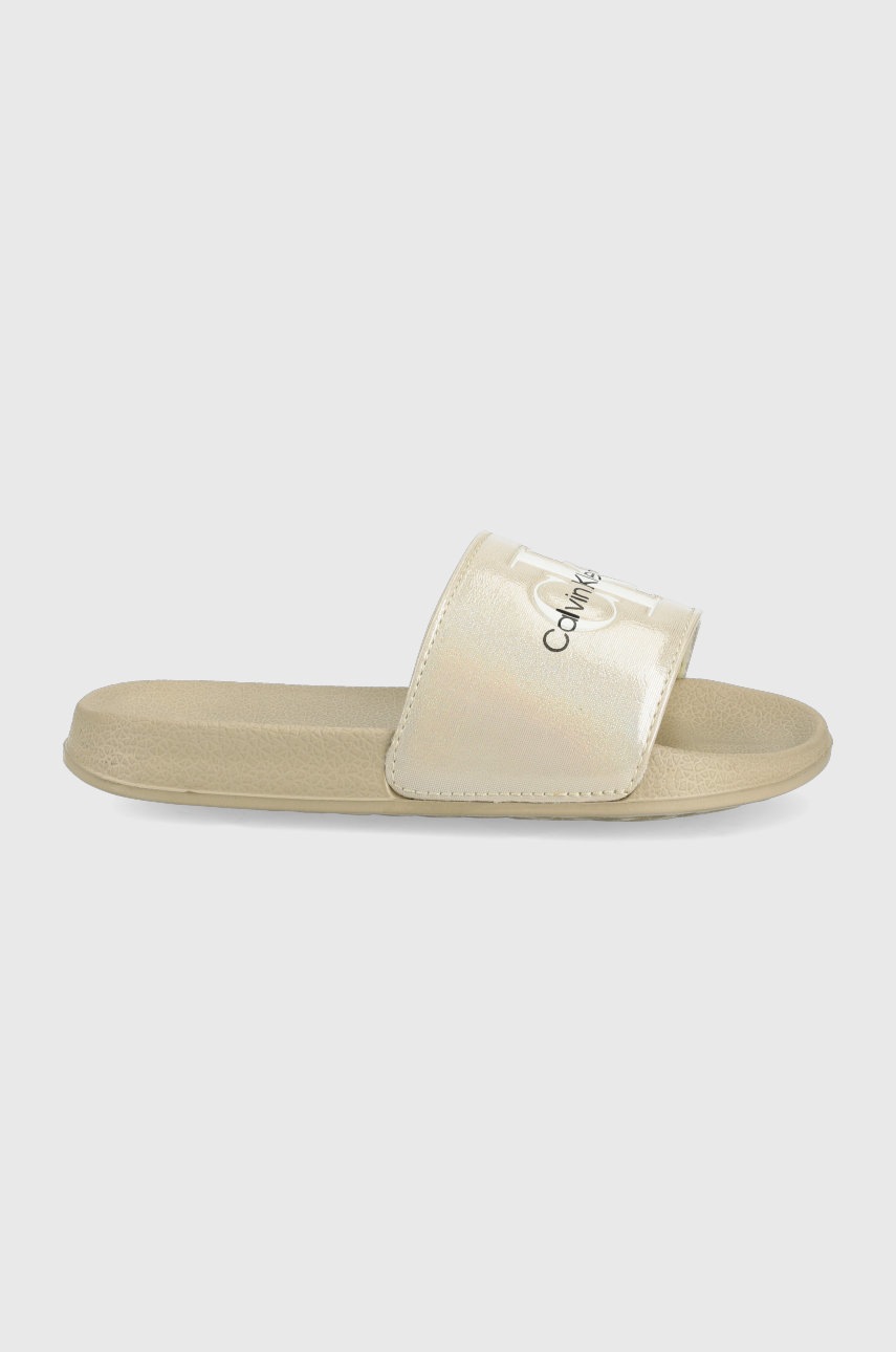 

Детски чехли Calvin Klein Jeans в бежово, Бежов