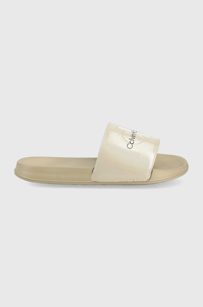 

Детски чехли Calvin Klein Jeans в бежово, Бежов