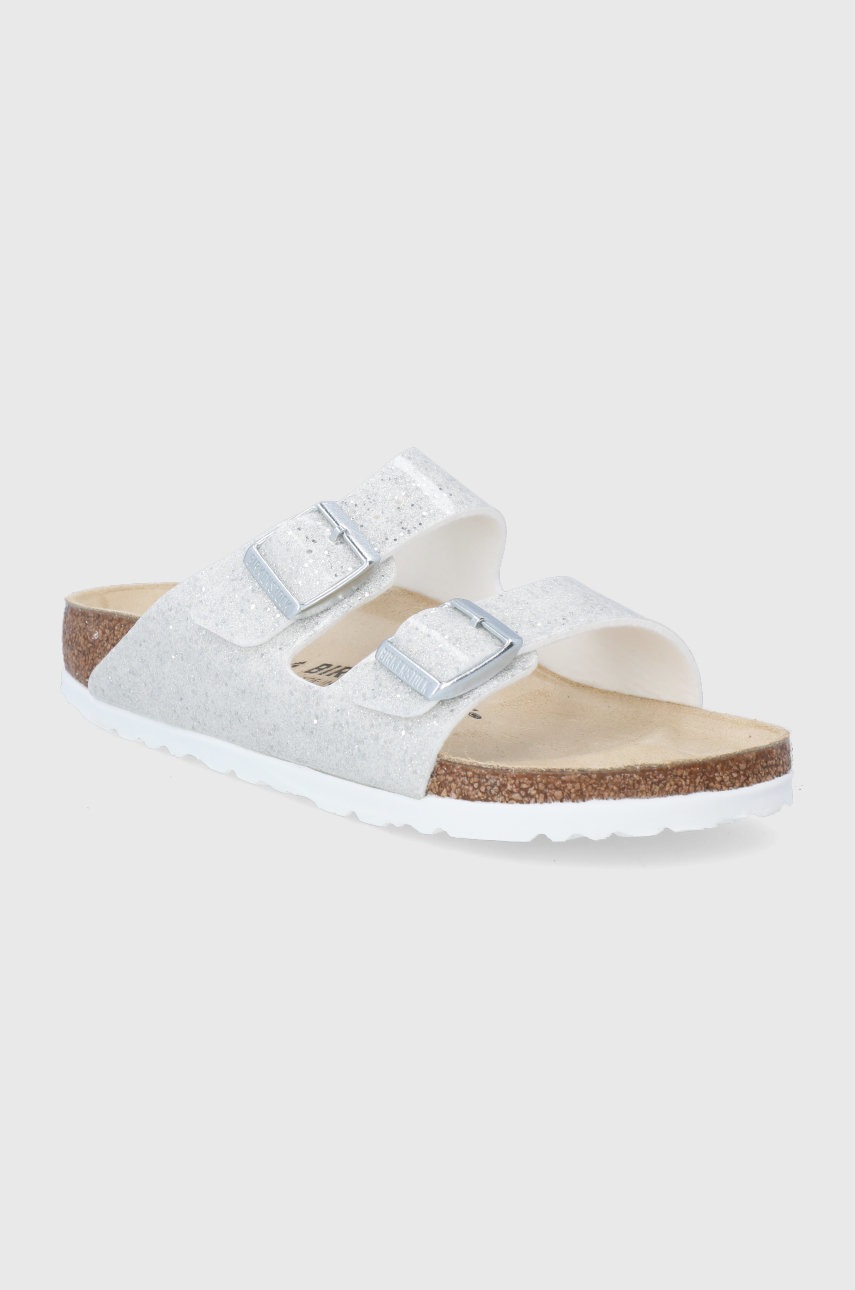

Дитячі шльопанці Birkenstock колір срібний
