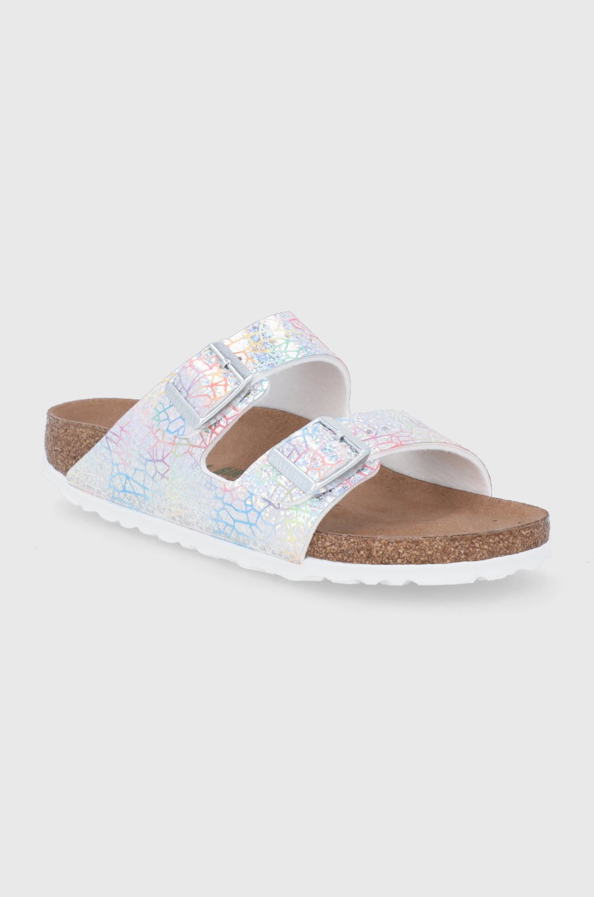 

Дитячі шльопанці Birkenstock колір срібний