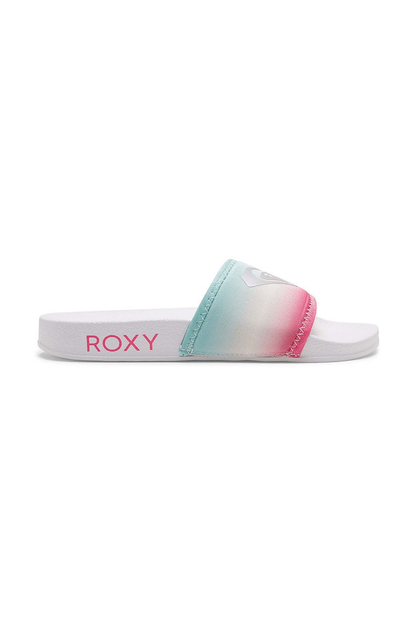 Dětské pantofle Roxy bílá barva - bílá -  Svršek: Textilní materiál Vnitřek: Umělá hmota