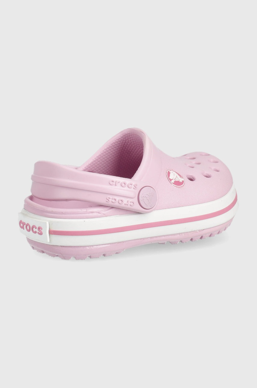Дитячі шльопанці Crocs колір рожевий