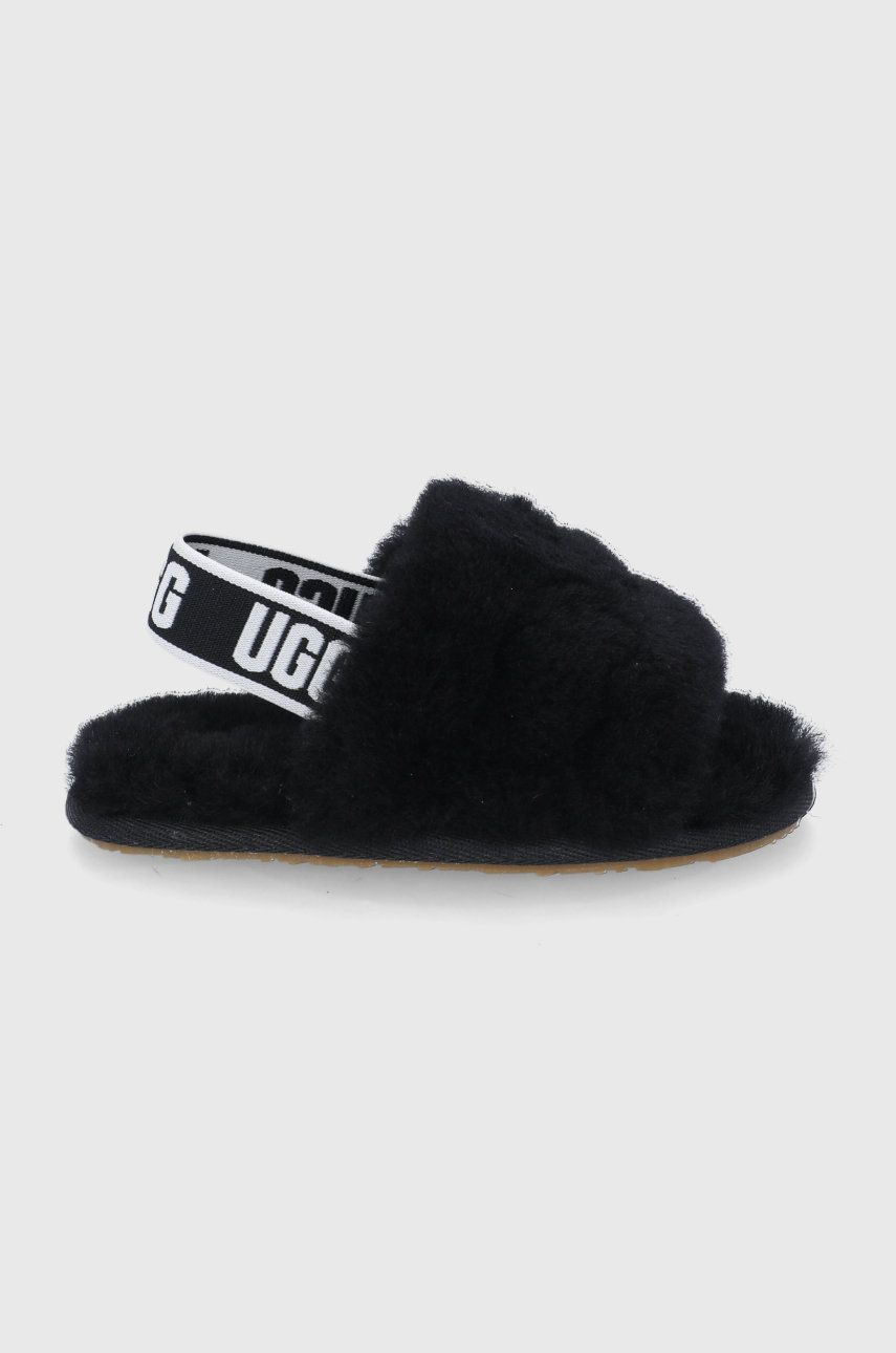 

Детские шерстяные тапочки UGG цвет чёрный