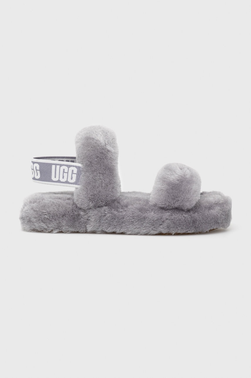 

Детски вълнени пантофи UGG Oh Yeah в сиво, Сив