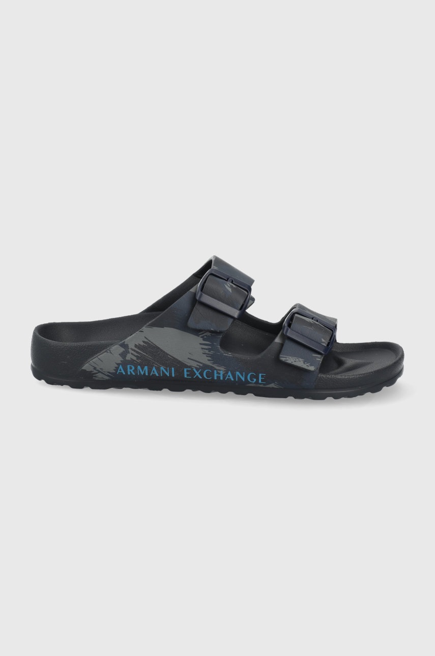 

Чехли Armani Exchange мъжко в тъмносиньо, Тъмносин