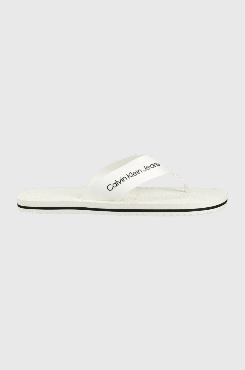 

Джапанки Calvin Klein Jeans в бяло, Бял