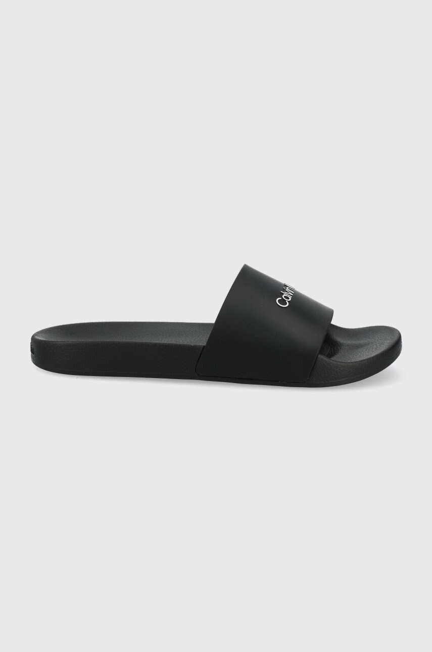 Levně Pantofle Calvin Klein POOL SLIDE pánské, černá barva, HM0HM00455