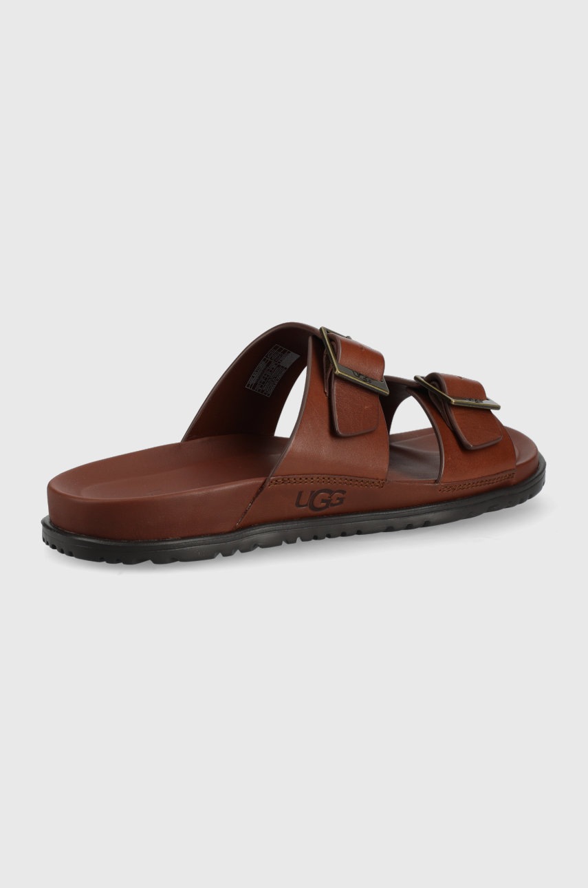 

Кожаные шлепанцы UGG Wainscott Buckle Slide мужские цвет коричневый