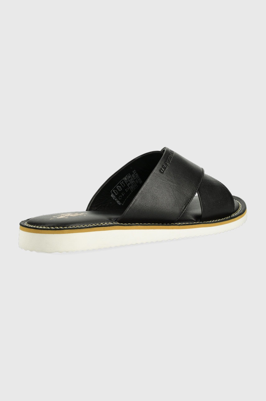 

Шкіряні шльопанці U.S. Polo Assn. чоловічі колір чорний