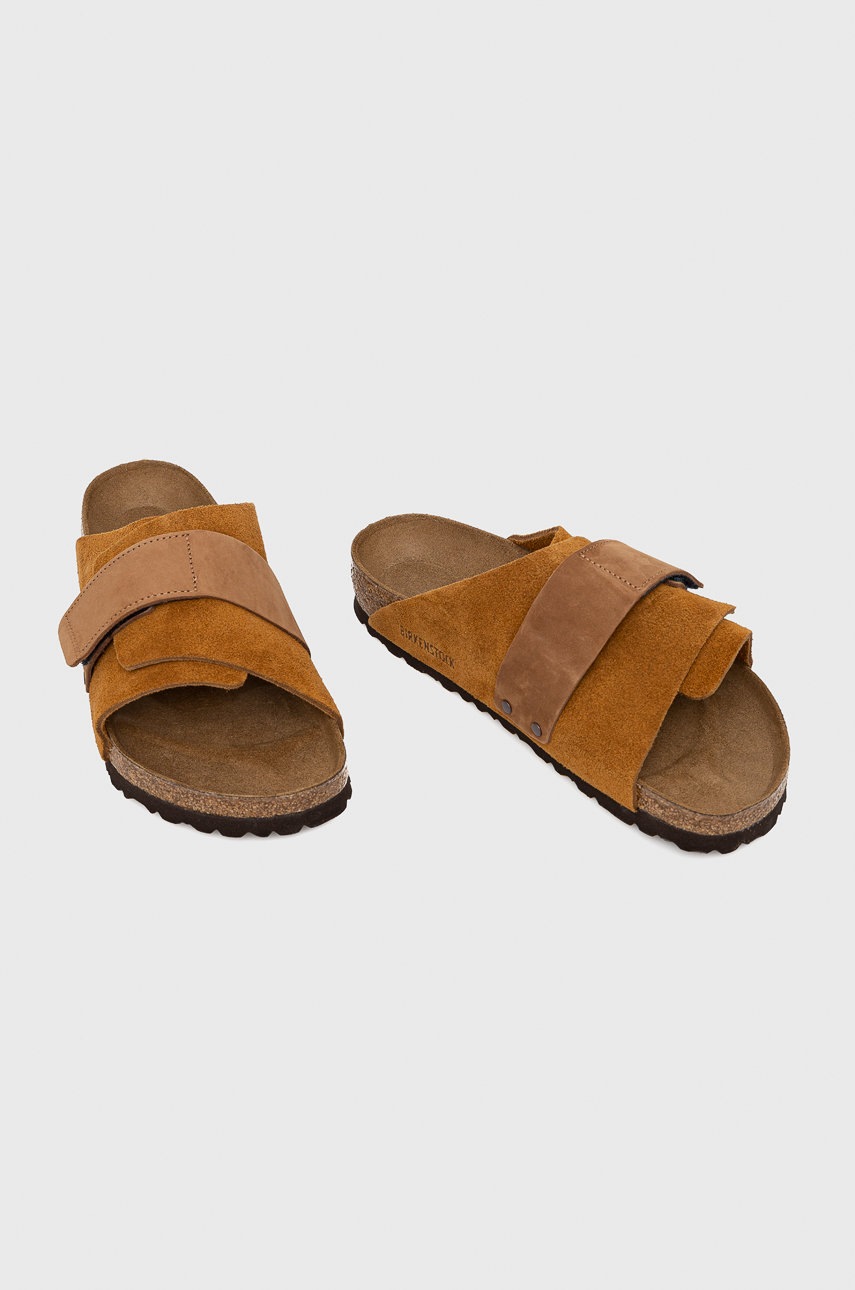 

Замшевые шлепанцы Birkenstock Kyoto мужские цвет коричневый
