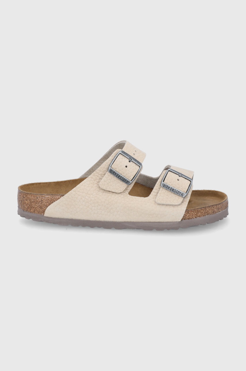 

Шкіряні шльопанці Birkenstock Arizona чоловічі колір бежевий