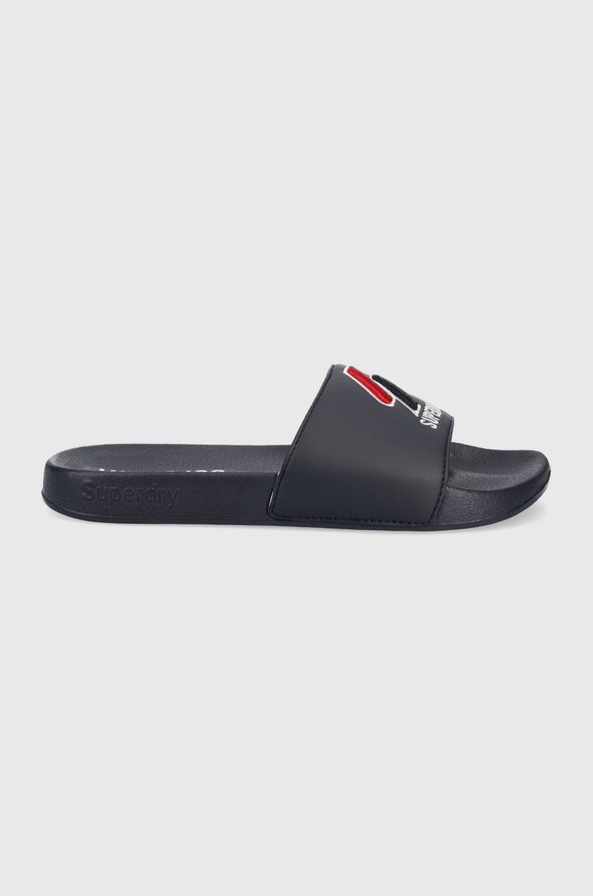 Superdry papuci barbati, culoarea albastru marin