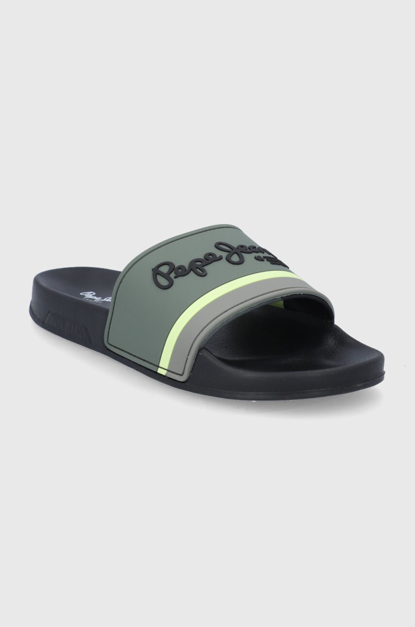 

Шлепанцы Pepe Jeans Slider Portobello мужские цвет зелёный