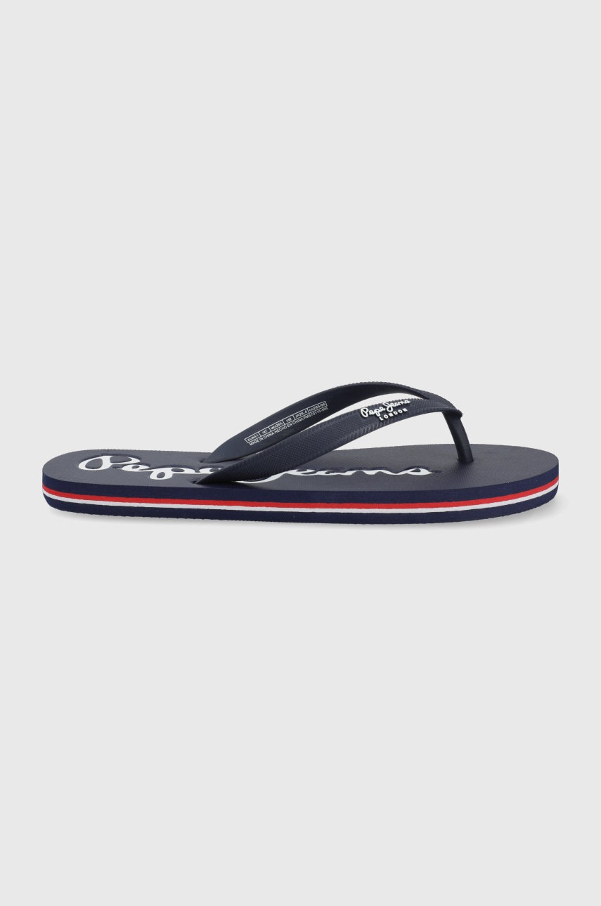 Pepe Jeans slapi Bay Beach Brand M barbati, culoarea albastru marin