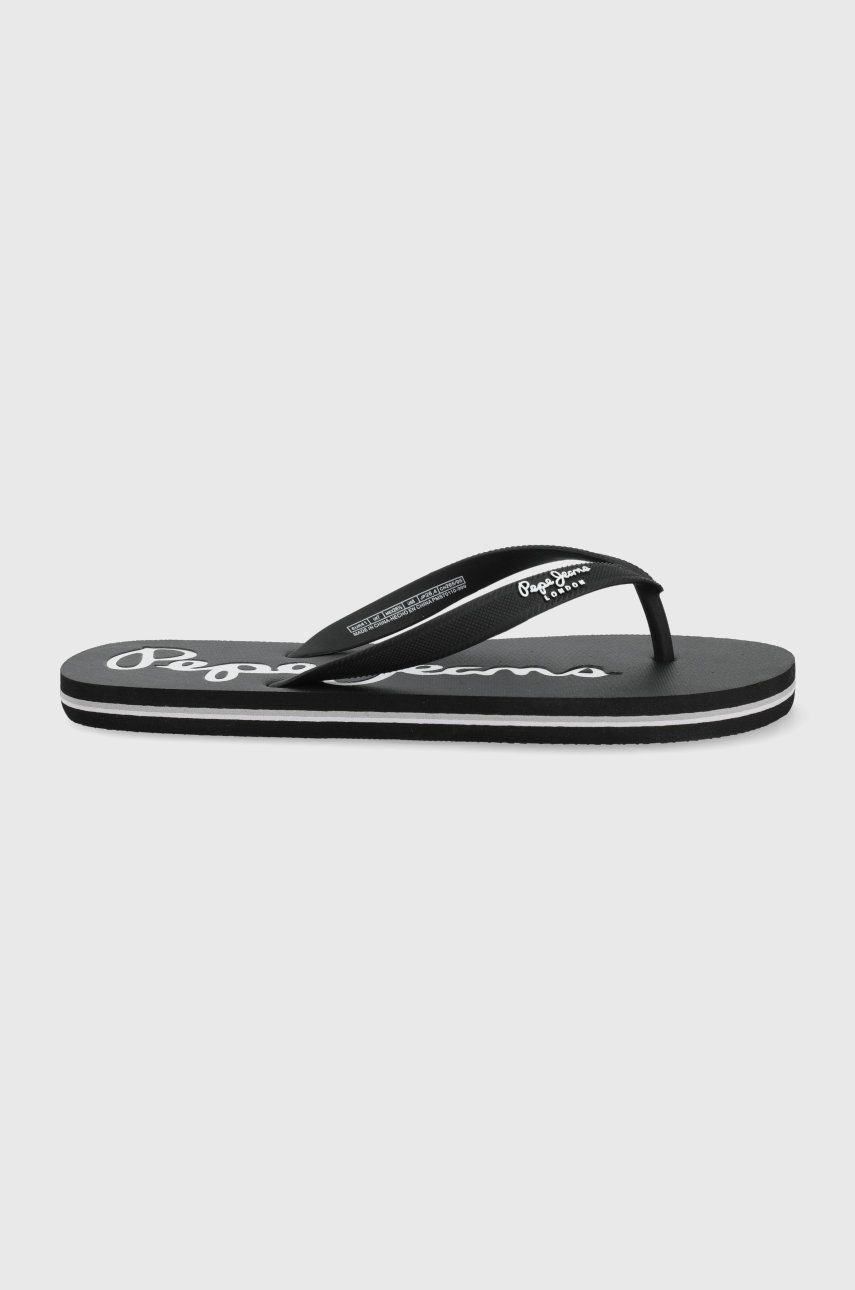 Pepe Jeans slapi Bay Beach Brand M barbati, culoarea negru