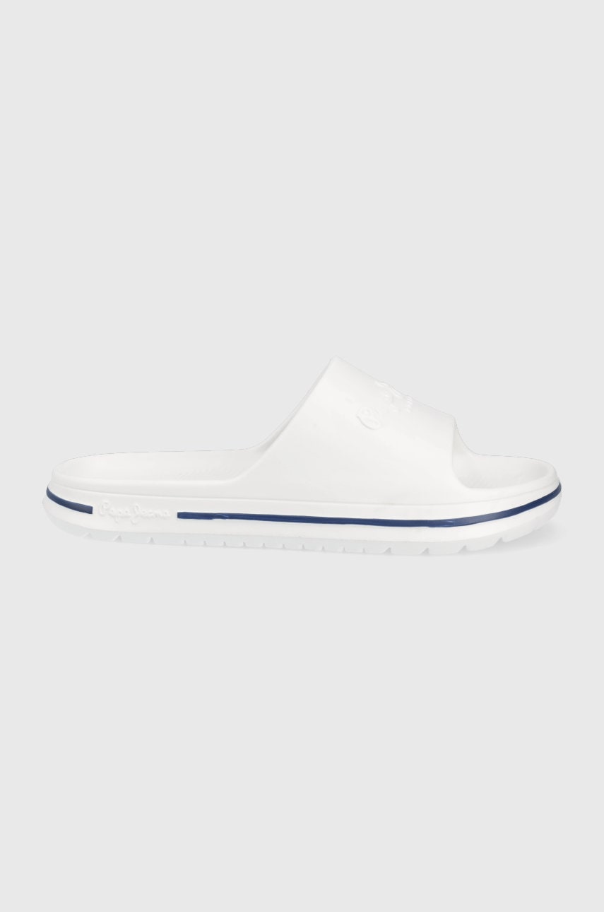 Pepe jeans papuci beach slide barbati, culoarea alb