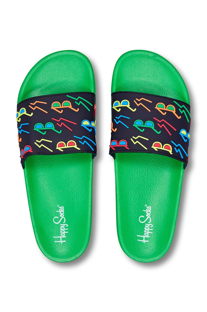 Happy Socks papuci culoarea verde