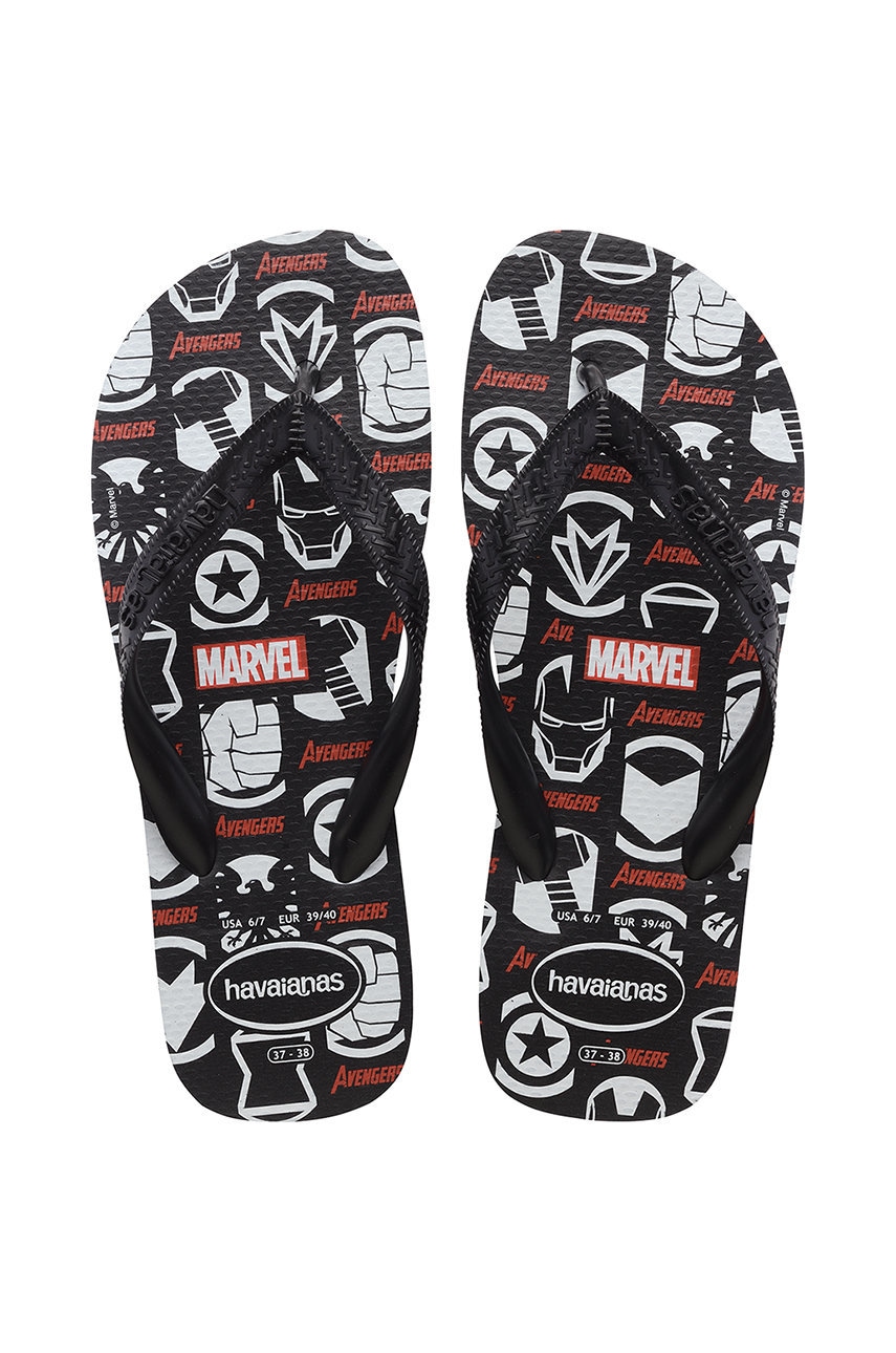 Вьетнамки Havaianas Top Marvel Logomania цвет чёрный Вьетнамки Havaianas Top Marvel Logomania цвет чёрный