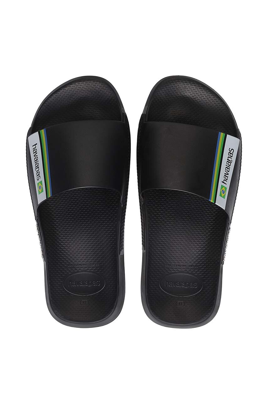 Havaianas papuci Slide Brasil culoarea negru