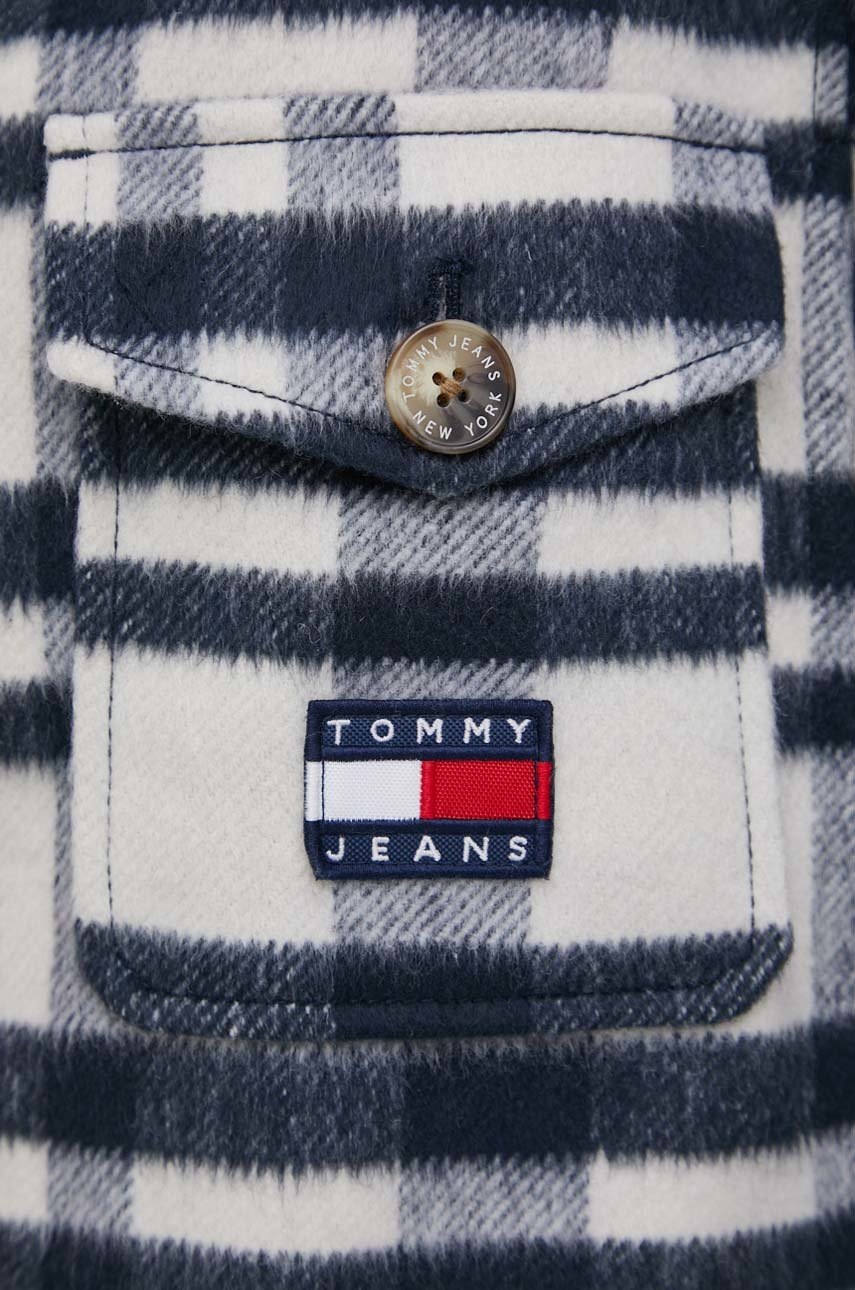 

Пальто з домішкою вовни Tommy Jeans колір синій перехідний