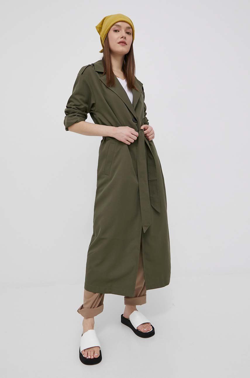 Only palton femei, culoarea verde, de tranzitie, oversize answear.ro