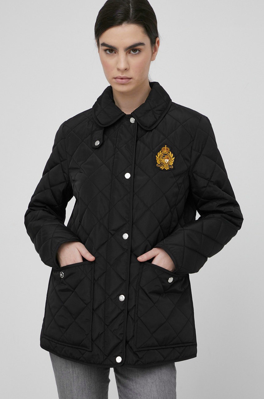 

Яке Lauren Ralph Lauren дамска в черно с преходна изолация, Черен