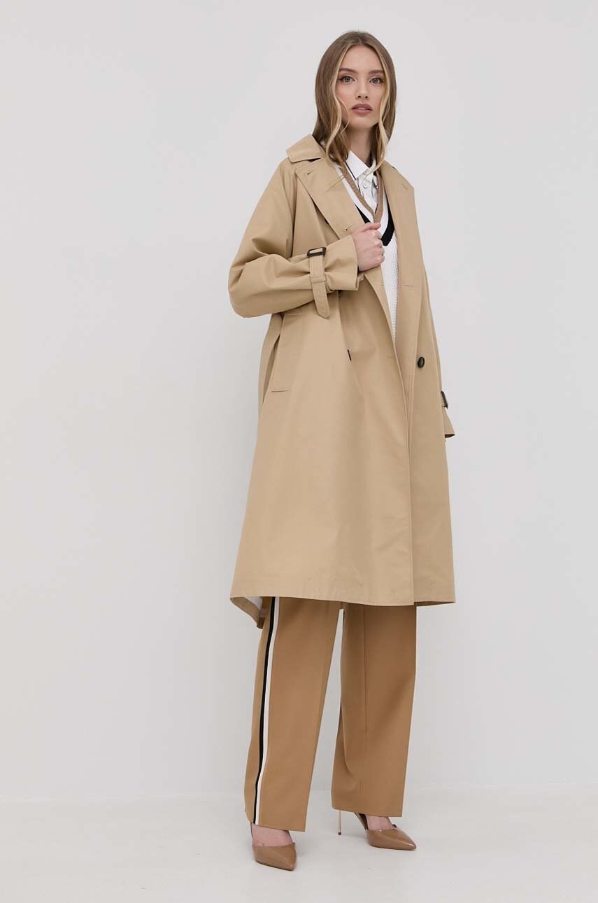 

Пальто Weekend Max Mara жіночий колір коричневий перехідний двобортний