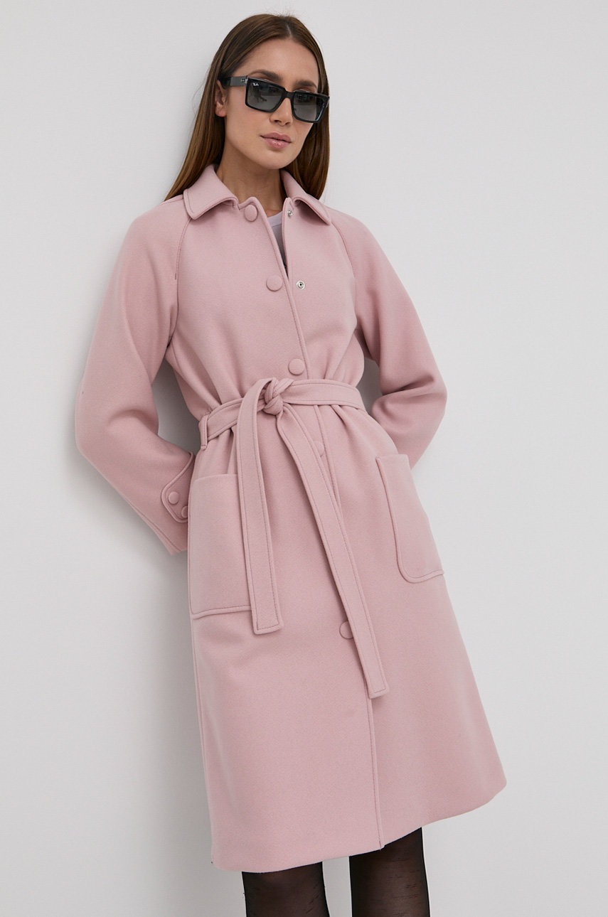 

Шерстяное пальто Red Valentino цвет розовый переходной
