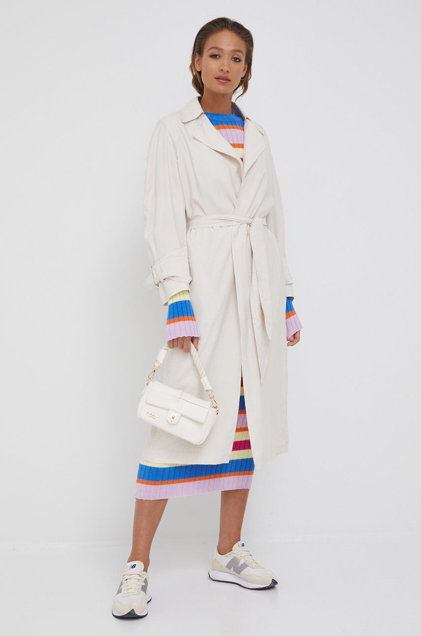Drykorn palton femei, culoarea bej, de tranzitie, desfacut answear.ro imagine noua 2022