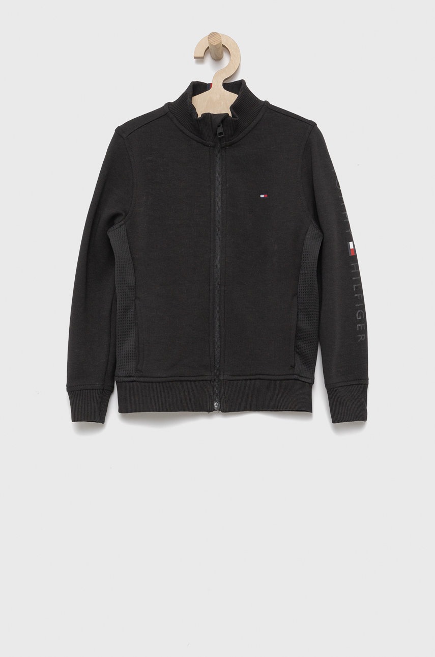 

Детски суичър Tommy Hilfiger в черно с принт, Черен
