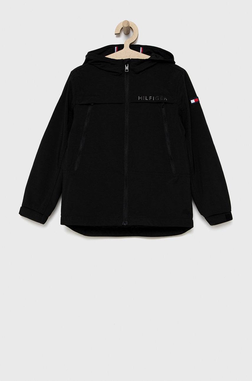 

Детско яке Tommy Hilfiger в черно, Черен