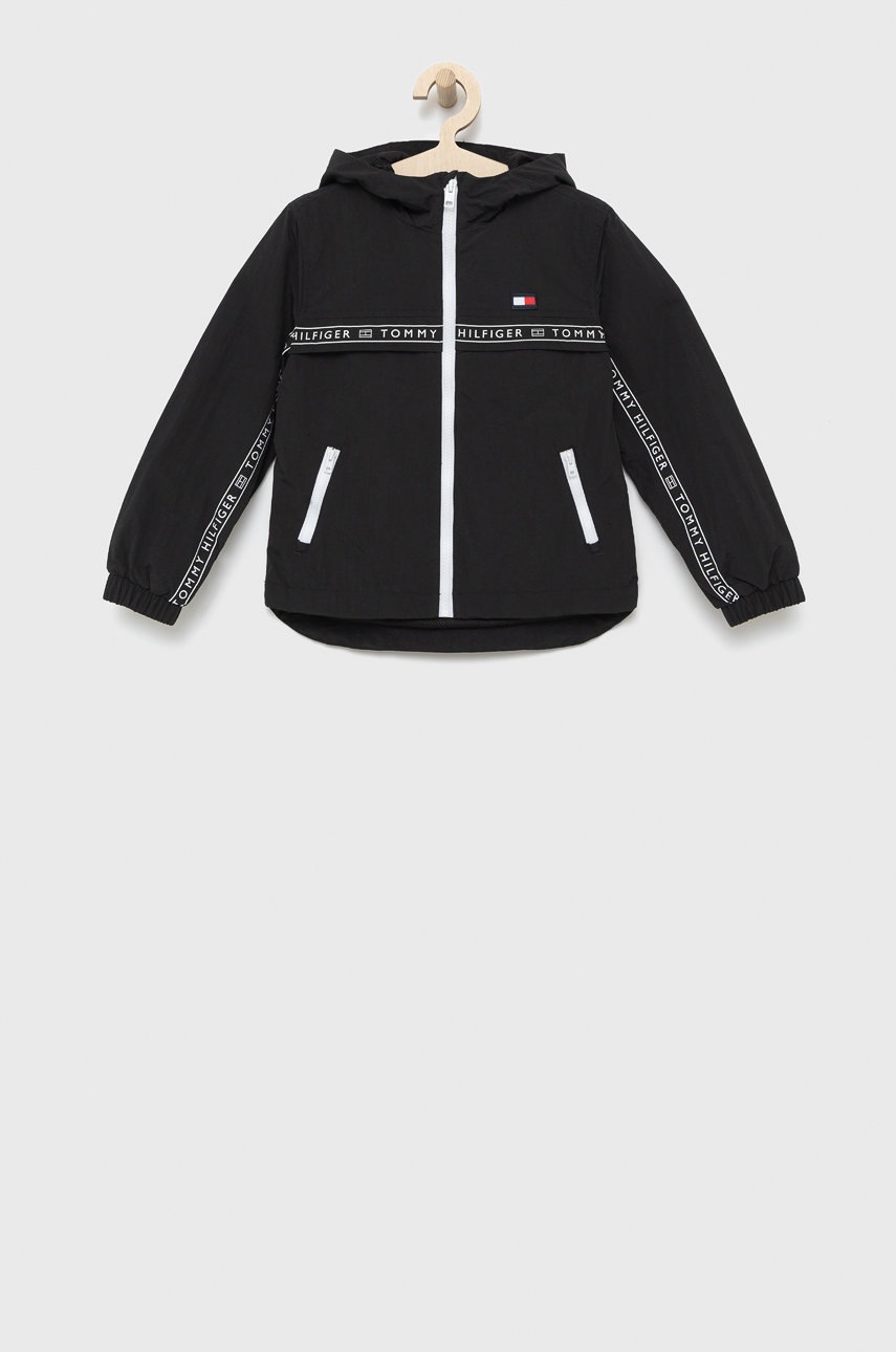 

Детско яке Tommy Hilfiger в черно, Черен