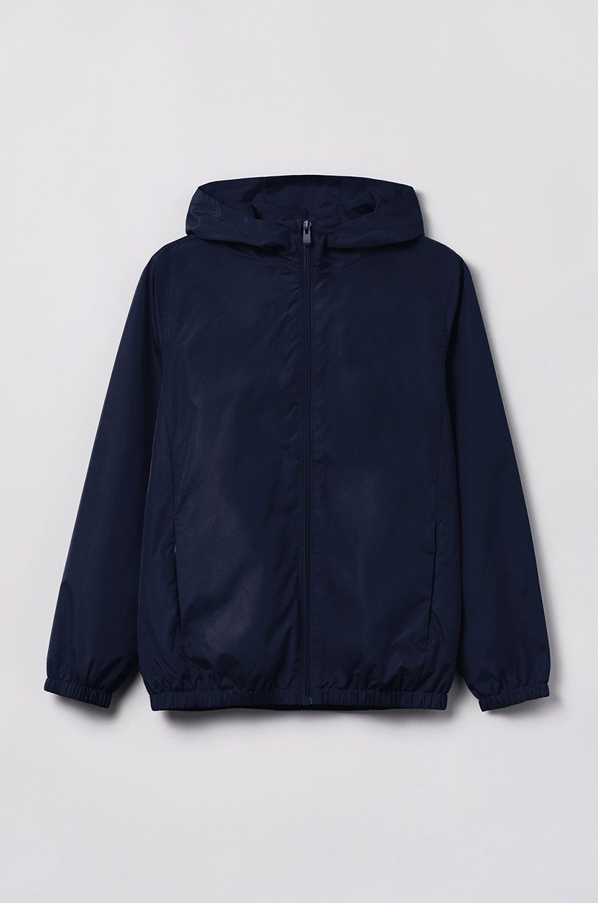 Dětská nepromokavá bunda OVS tmavomodrá barva - námořnická modř -  100% Polyester