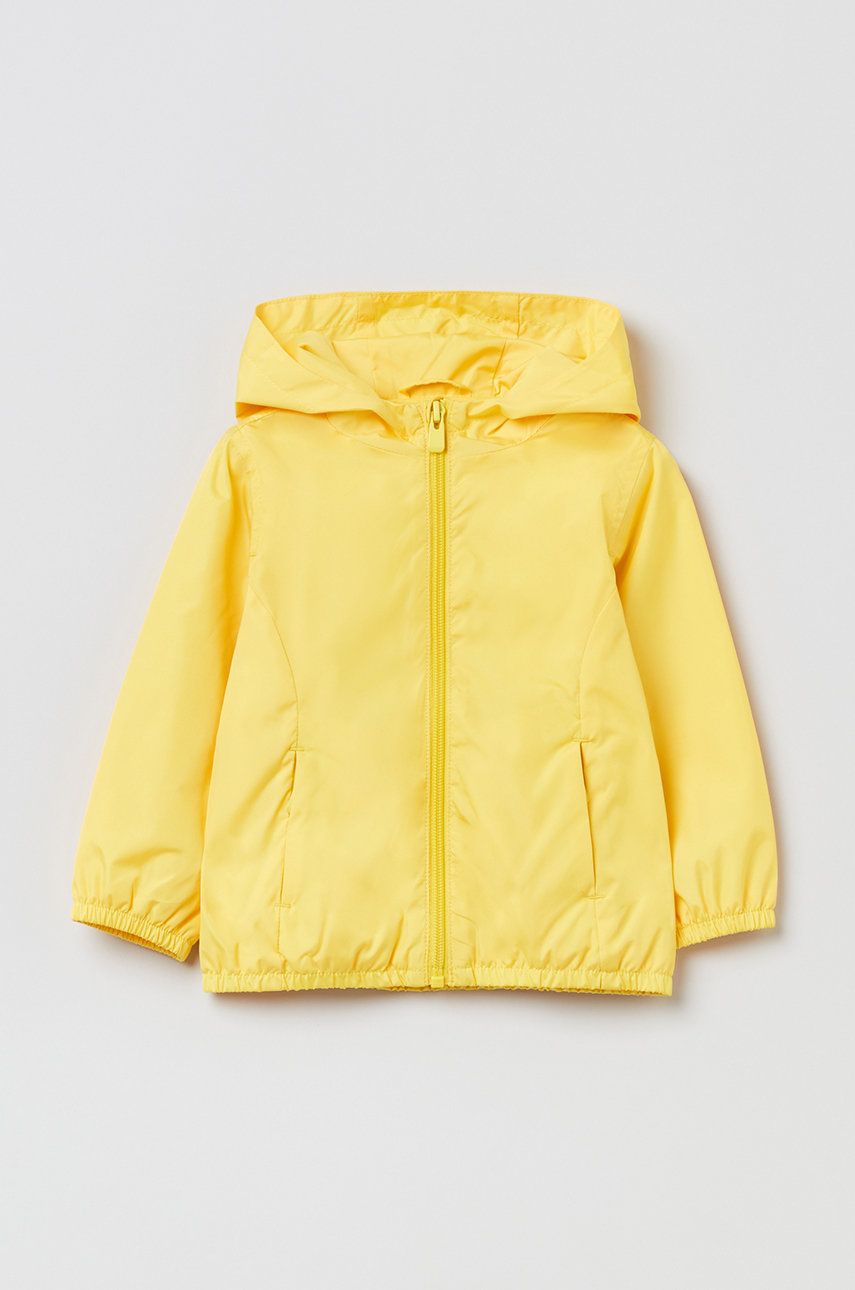 Dětská nepromokavá bunda OVS žlutá barva - žlutá -  100% Polyester