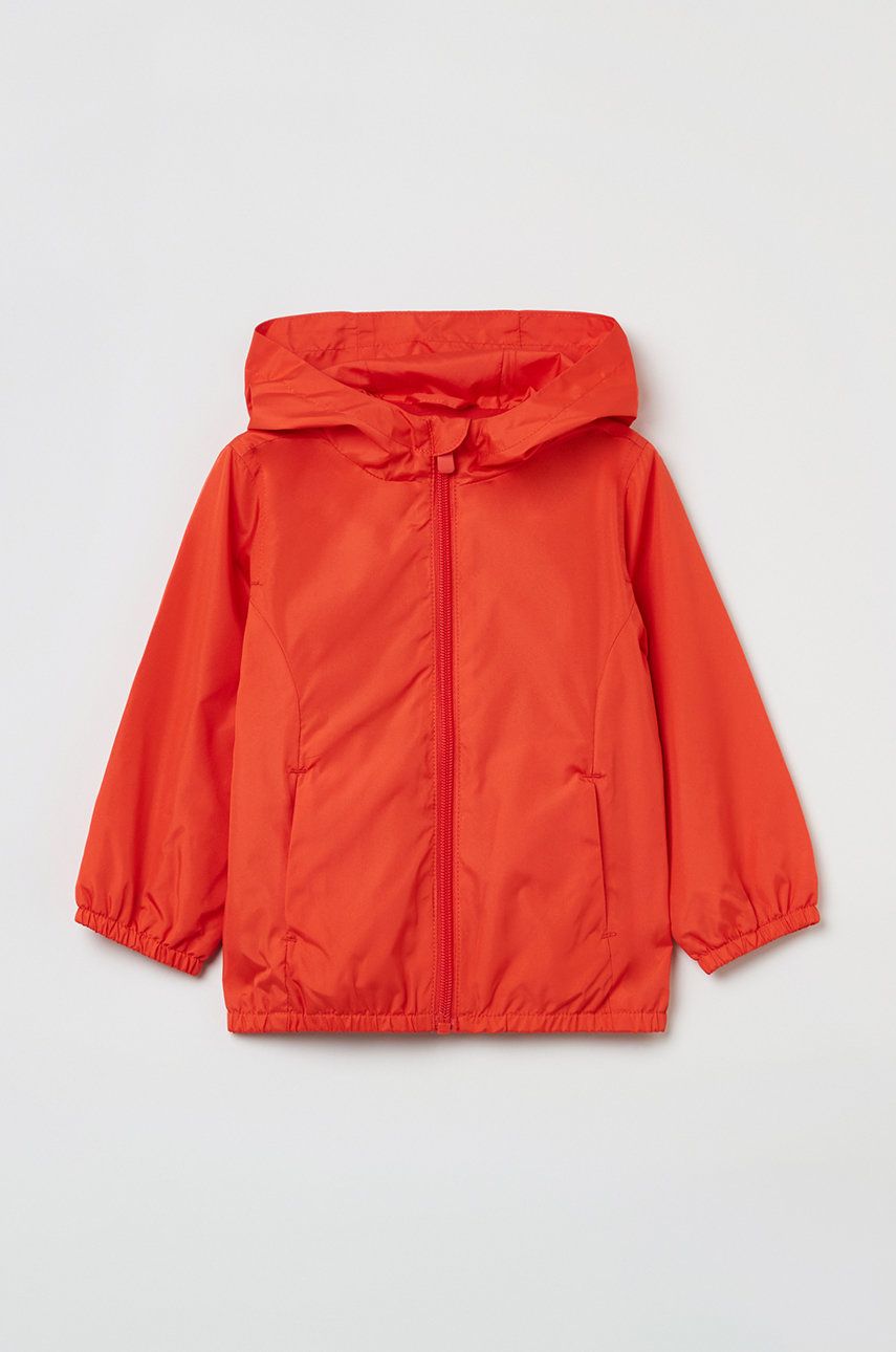 Levně Dětská nepromokavá bunda OVS oranžová barva