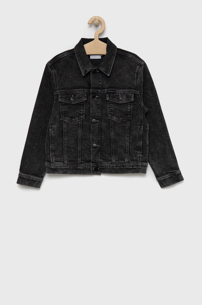 

Детско дънково яке Calvin Klein Jeans в сиво, Сив