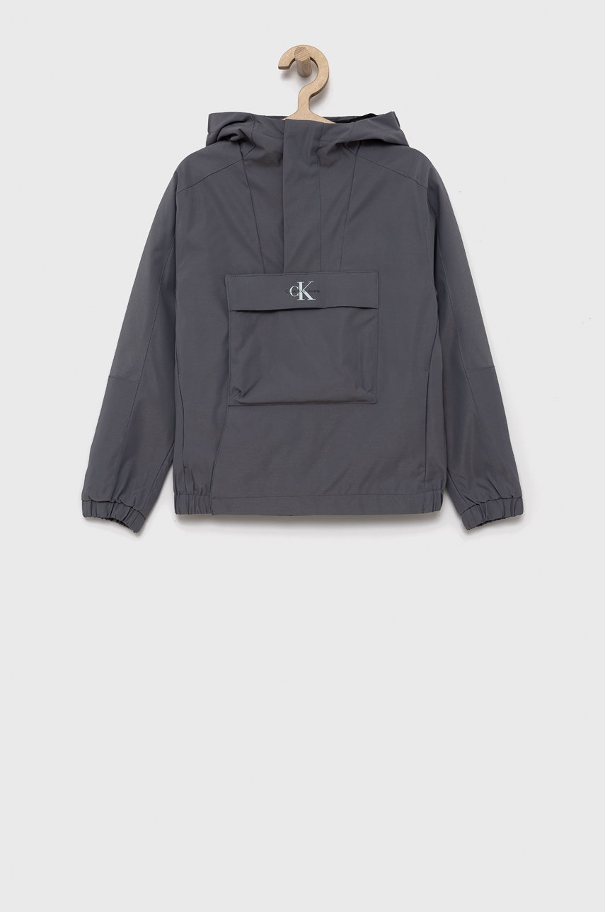 

Детско яке Calvin Klein Jeans в сиво, Сив
