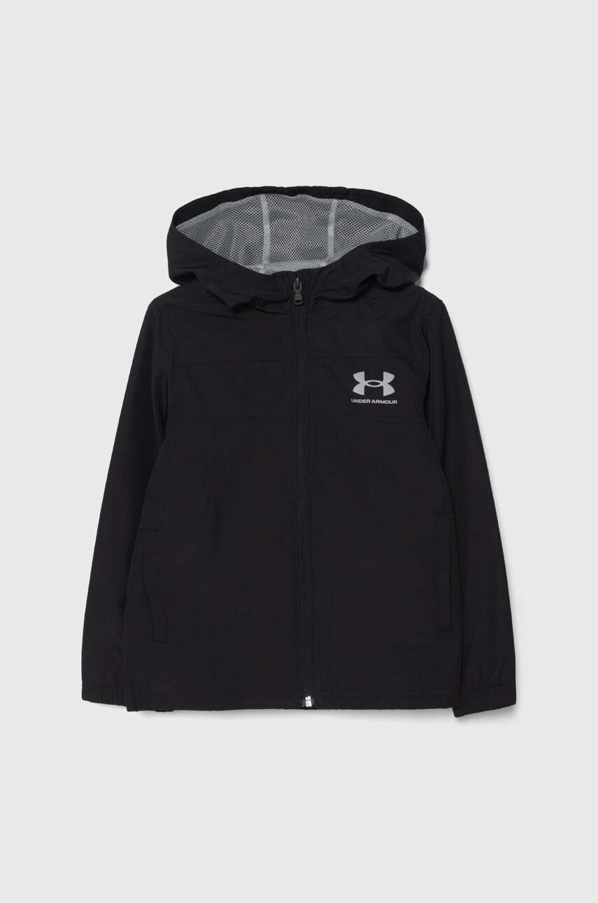 Levně Dětská bunda Under Armour černá barva