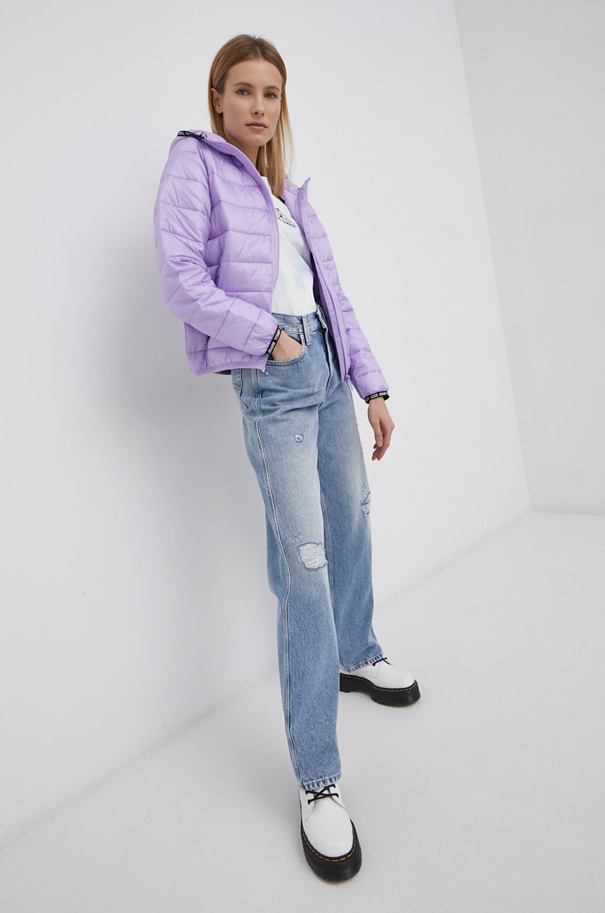 

Куртка Tommy Jeans женская цвет фиолетовый переходная